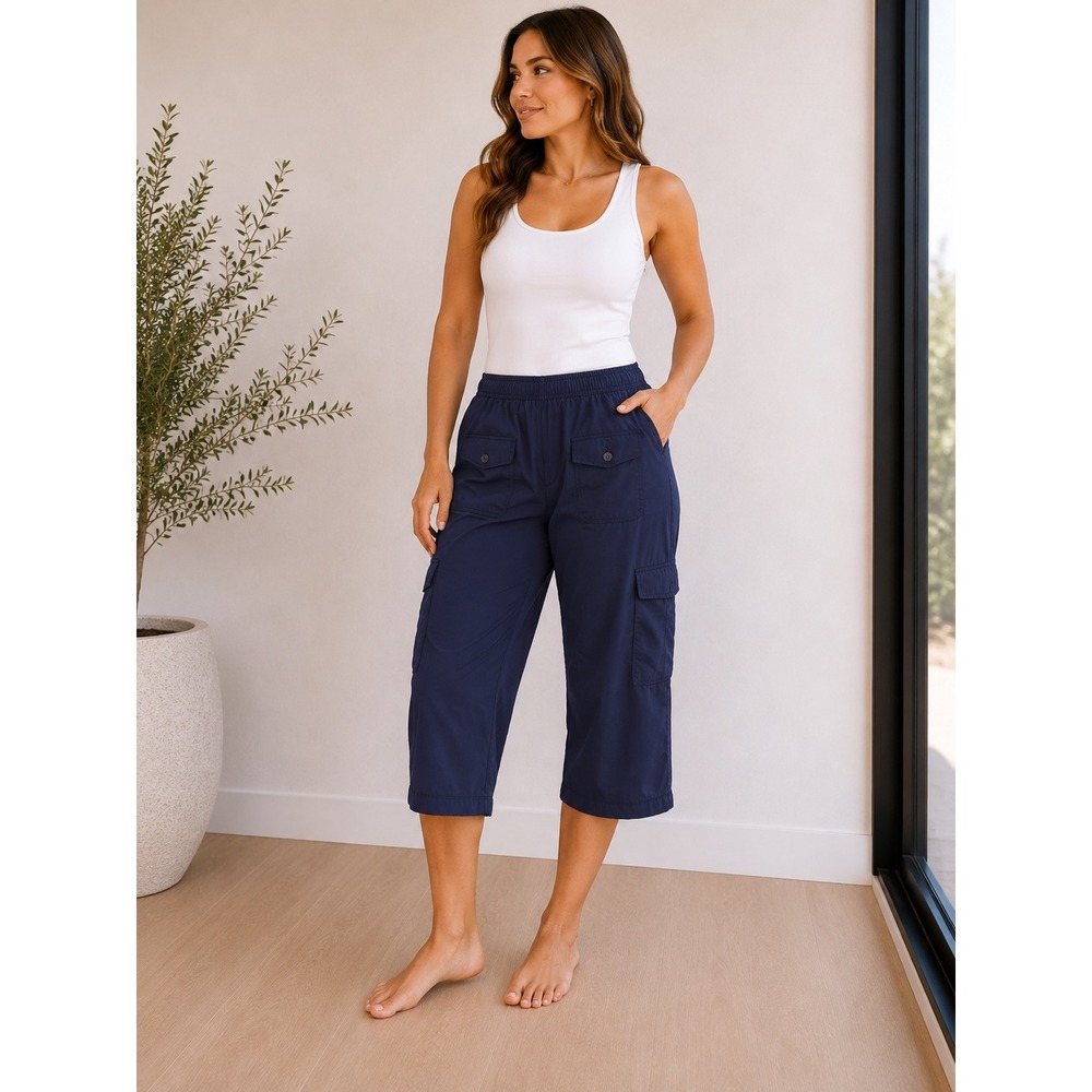 Outdoorsports Womens Capri Pants XXL Navy Blue Cargo Utility Gorpcore Hiking New